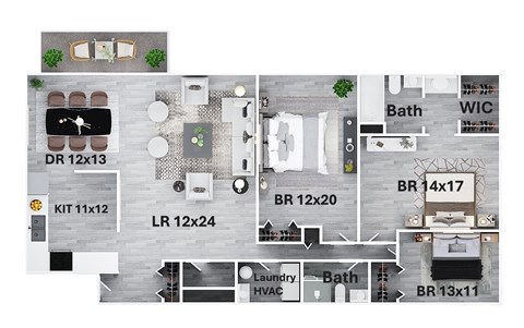 A floor plan of a house with labeled rooms and dimensions.